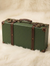 Embossed Woven Grid Retro Slim Storage Trunk With Riveted Reinforced Trim Bands, Antique Dual Latch Hardware And Integrated Curved Top Grip Handle Suitcase